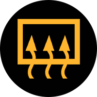 Zodra de achterruit verwarming is ingeschakeld, zal dit lampje gaan branden. Zodra de achterruit verwarming is ingeschakeld, zal dit lampje gaan branden.